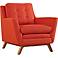 Beguile Atomic Red Fabric Tufted Armchair
