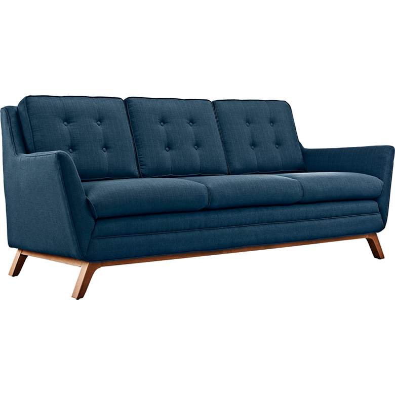 Image 2 Beguile Azure 83 1/2" Wide Fabric Tufted Sofa