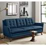 Beguile Azure 83 1/2" Wide Fabric Tufted Sofa