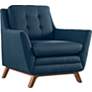 Beguile Blue Azure Fabric Tufted Armchair