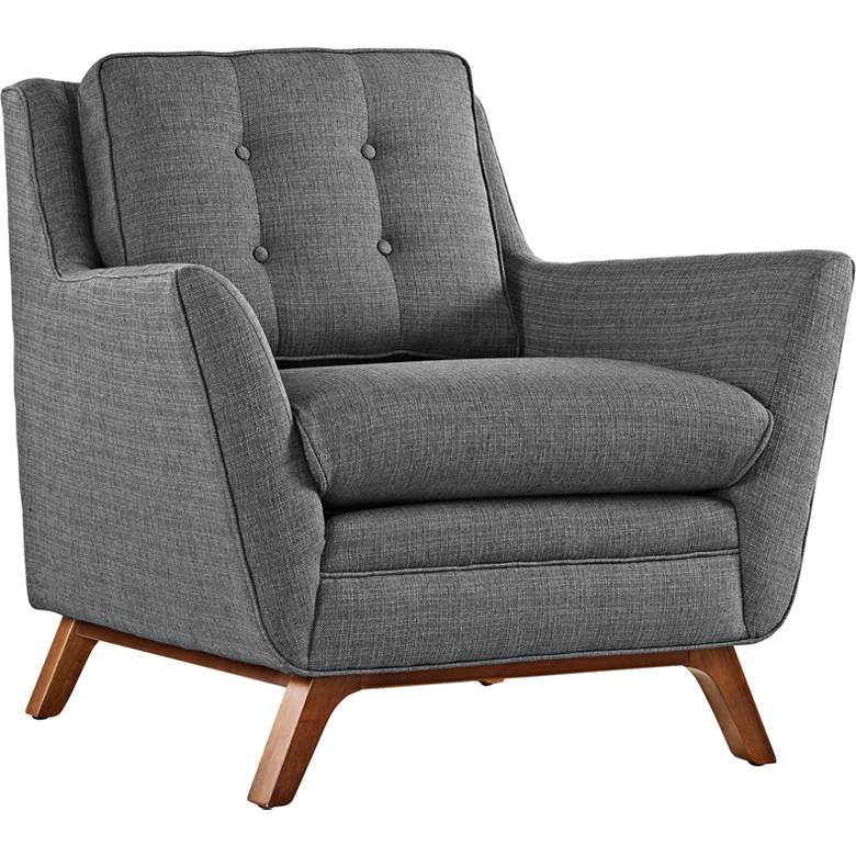 Image 1 Beguile Gray Fabric Tufted Armchair