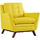 Beguile Sunny Yellow Fabric Tufted Armchair