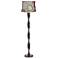 Beige and Colored Flower Shade Twist Floor Lamp