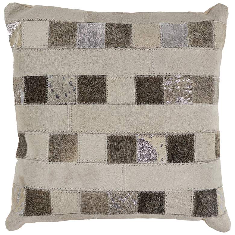 Image 1 Beige and Gray Elements 18 inch Square Throw Pillow