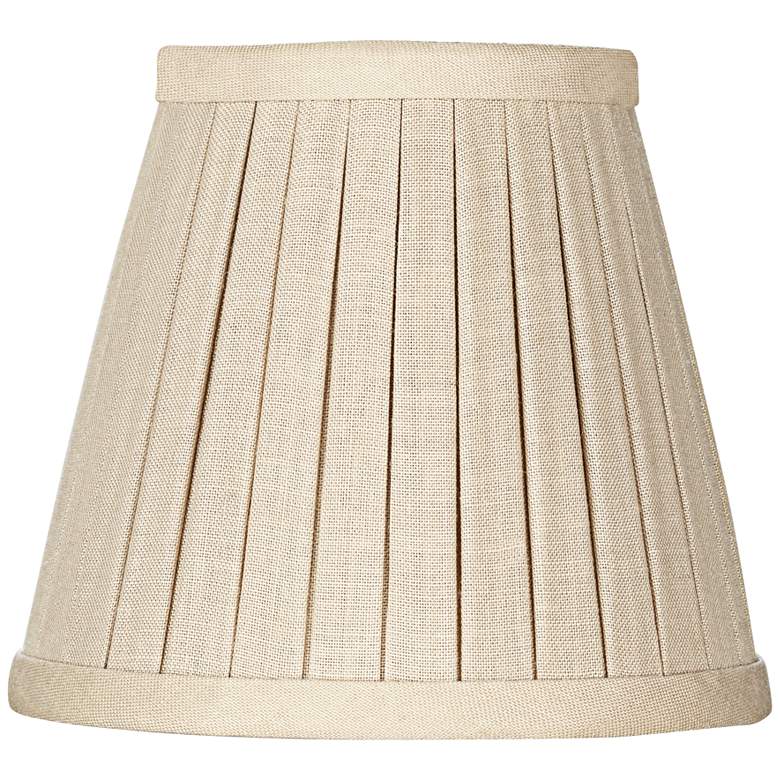 Image 1 Beige Box Pleat Chandelier Shade 3x5x4.5 (Clip-On)