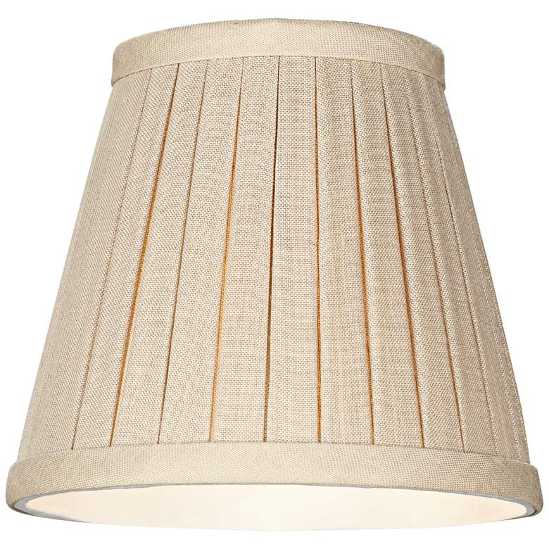 Image 2 Beige Box Pleat Chandelier Shade 3x5x4.5 (Clip-On) more views