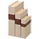 Beige Burlap Covered Wooden Book Decorative Boxes Set of 3