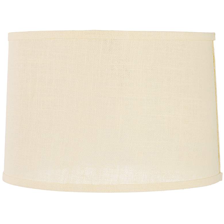 Image 1 Beige Burlap Drum Lamp Shade 15x16x11 (Spider)