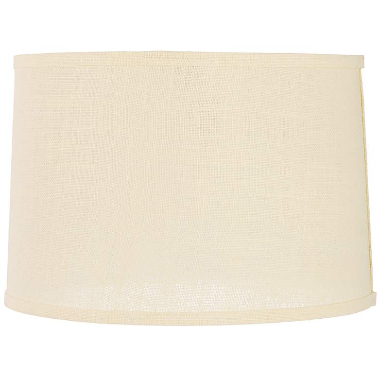 Image 1 Beige Burlap Drum Lamp Shade 15x16x11 (Spider)