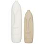Beige Ceramic Contemporary Vase, S/2 19", 15"H
