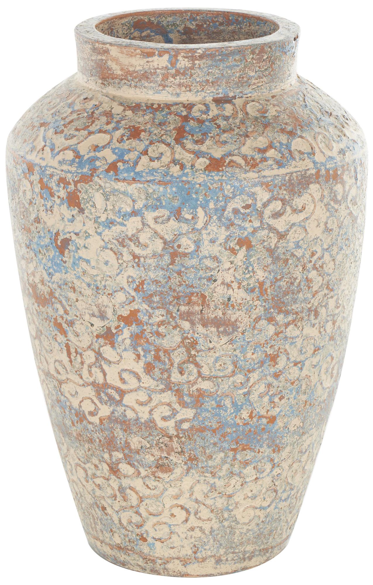 Image 6 Beige Ceramic Farmhouse Vase, 10" x 10" x 16" more views
