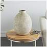 1_Beige Ceramic Farmhouse Vase, 11" x 11" x 14"