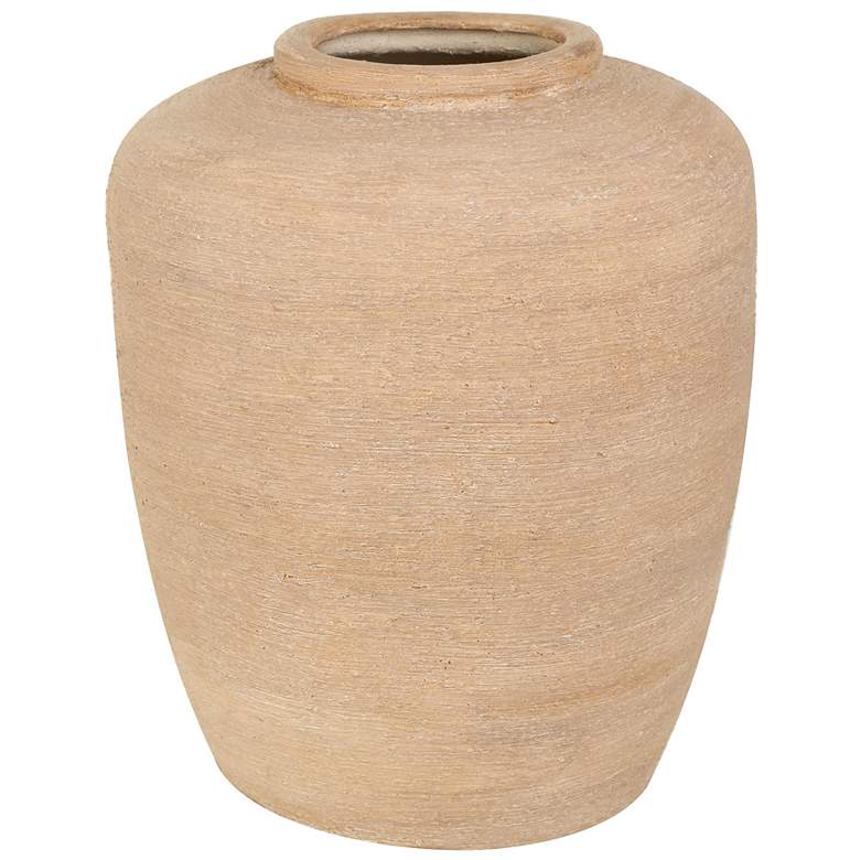 Image 1 Beige Ceramic Farmhouse Vase, 13" x 13" x 16"