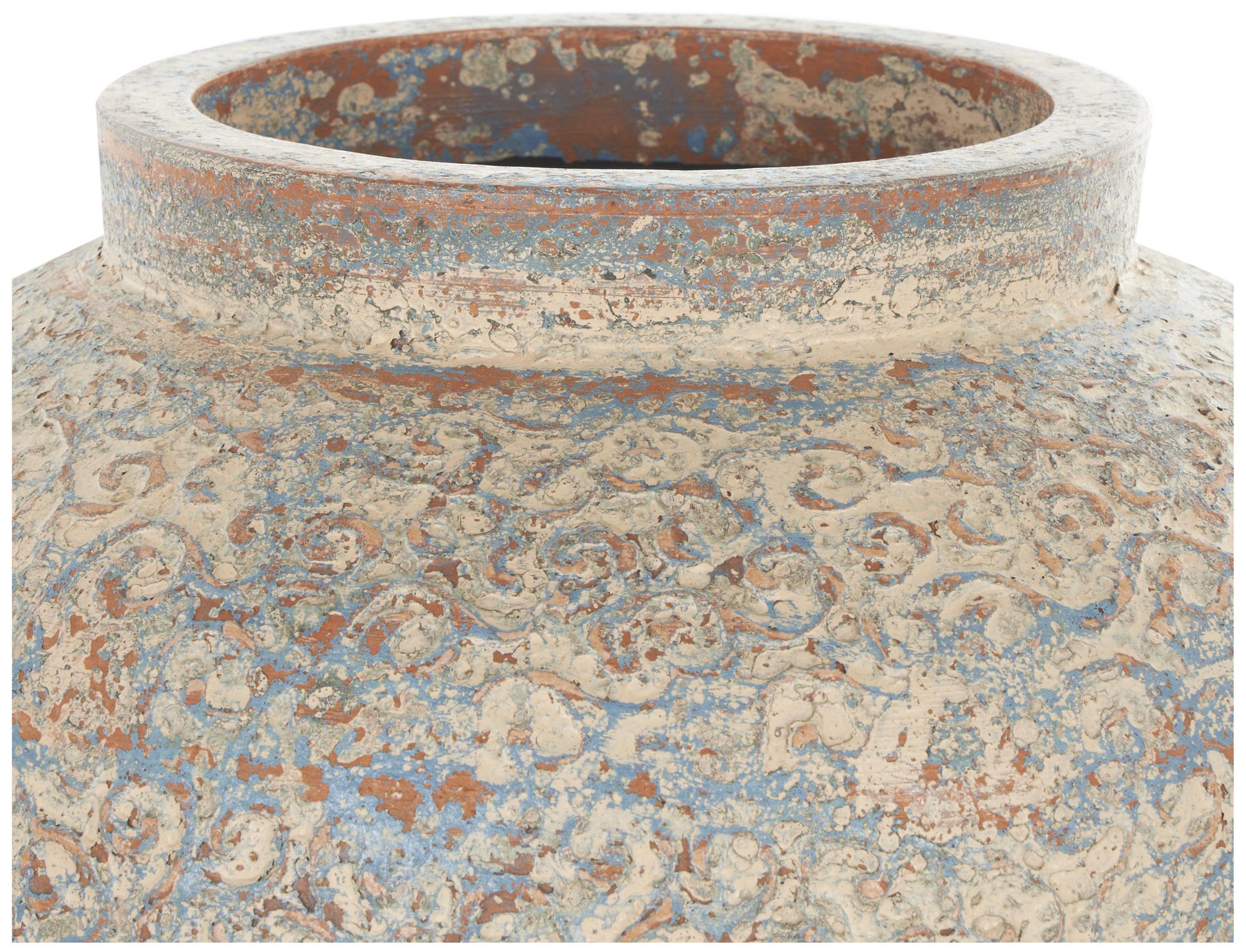 Image 3 Beige Ceramic Farmhouse Vase, 14" x 13" x 10" more views