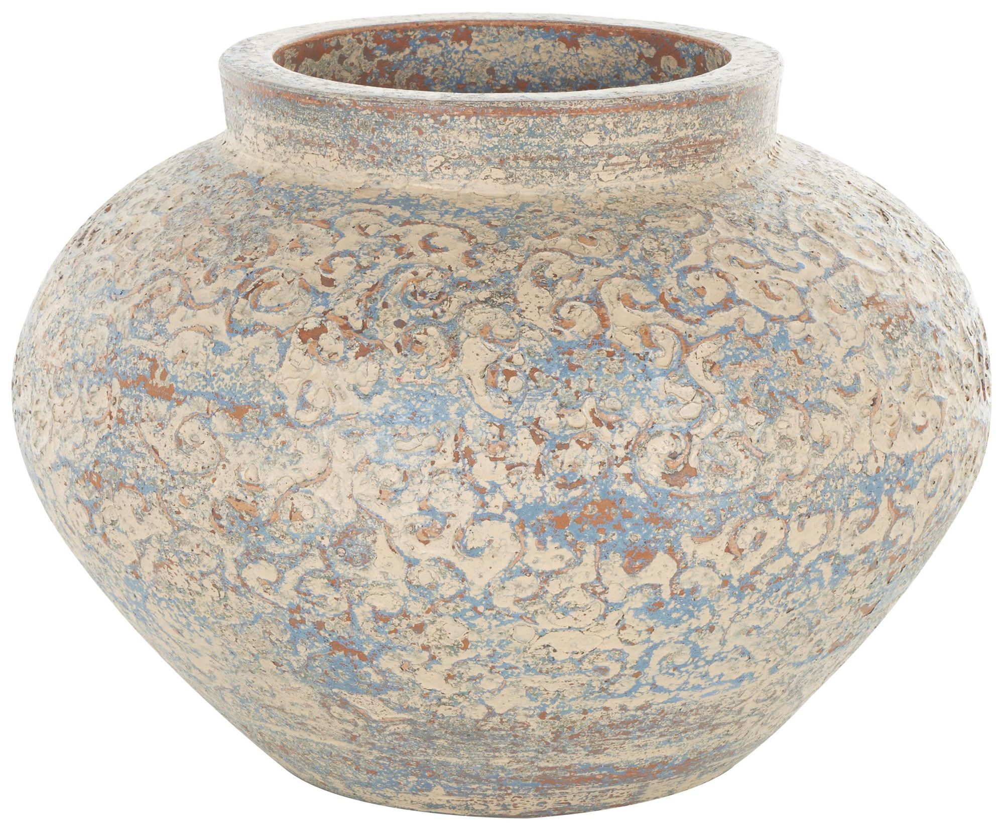 Image 5 Beige Ceramic Farmhouse Vase, 14" x 13" x 10" more views