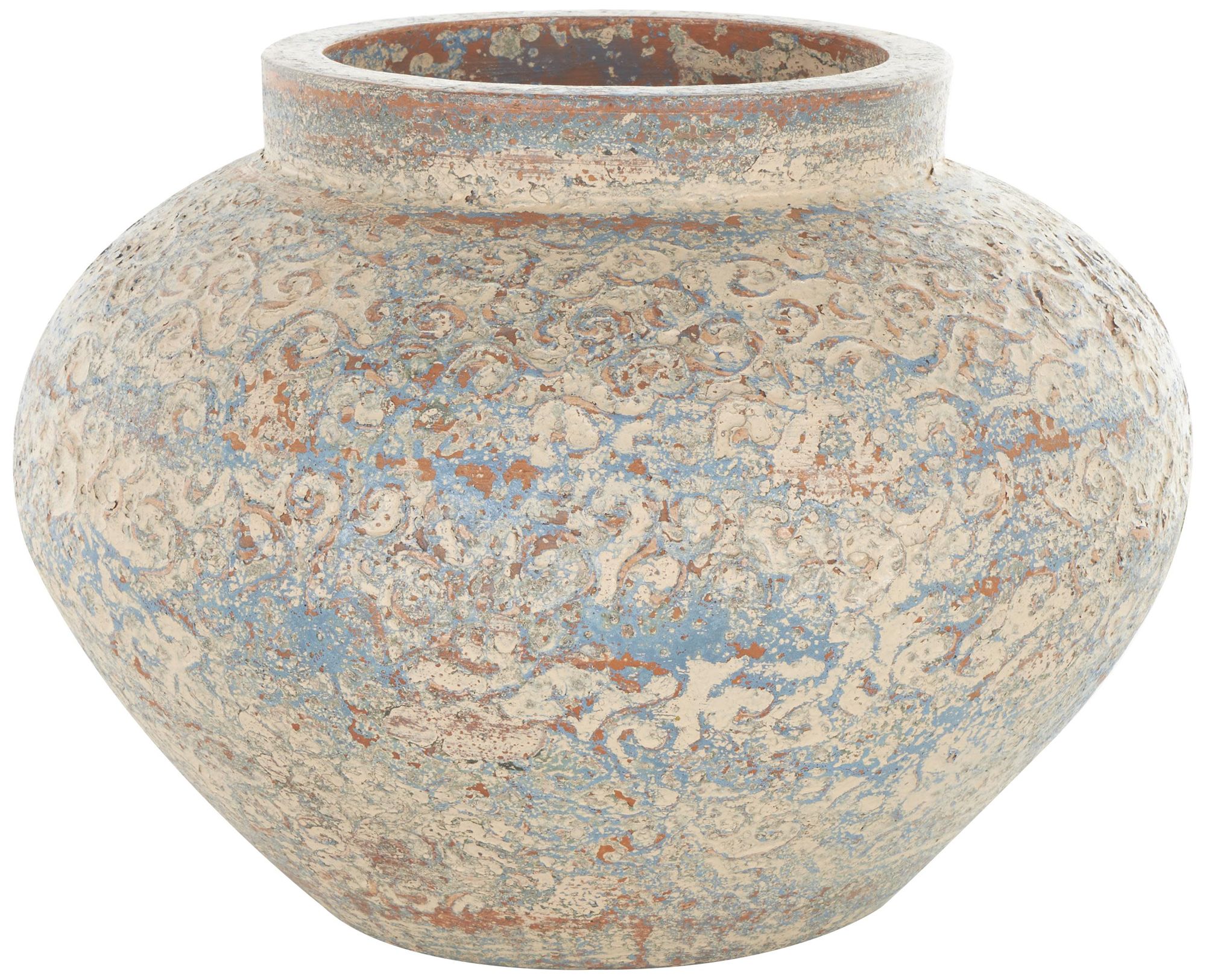 Image 6 Beige Ceramic Farmhouse Vase, 14" x 13" x 10" more views