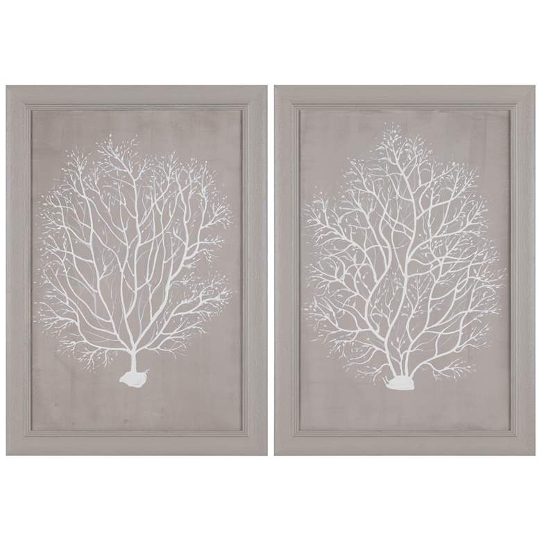 Image 1 Beige Corals Framed Canvas Set of 2