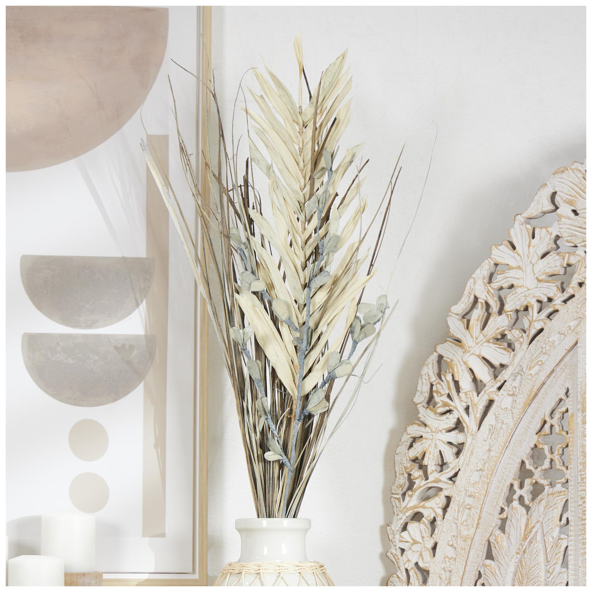 Image 3 Beige Dried Plant Modern Natural Foliage, 10" x 2" x 40" more views