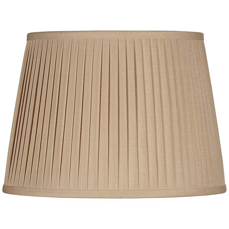 Image 1 Beige Drum Knife Pleat Shade 13x16x10 (Spider)