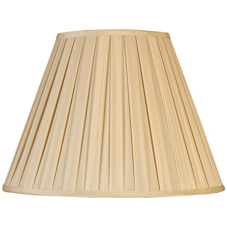 Image 1 Beige Faux Silk Pleated Shade 8x16x12 (Spider)