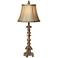 Beige French Candlestick 31" High Table Lamp
