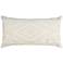 Beige Geometric Velvet 26" x 14" Decorative Filled Pillow