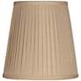 3_Beige Knife Pleat Oval Linen Shade 10/7x14/10x10 (Spider) more views