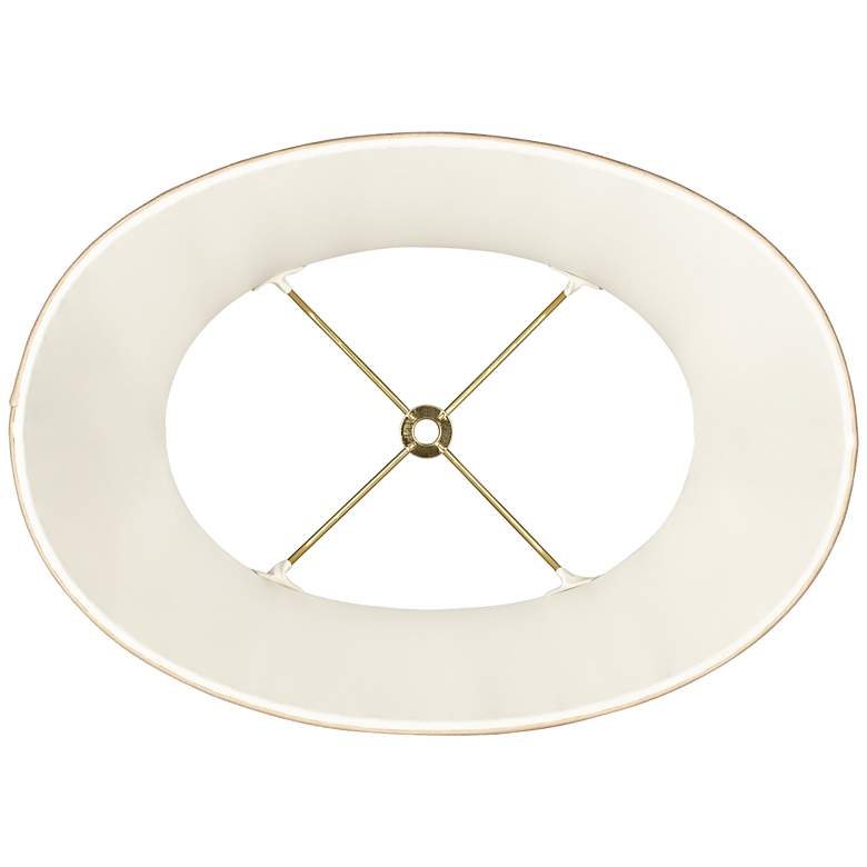 Image 4 Beige Knife Pleat Oval Linen Shade 10/7x14/10x10 (Spider) more views