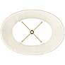 4_Beige Knife Pleat Oval Linen Shade 10/7x14/10x10 (Spider) more views