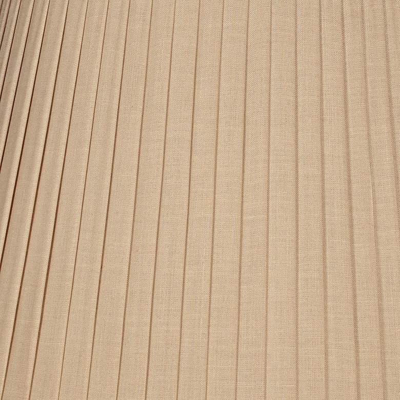 Image 5 Beige Knife Pleat Oval Linen Shade 10/7x14/10x10 (Spider) more views