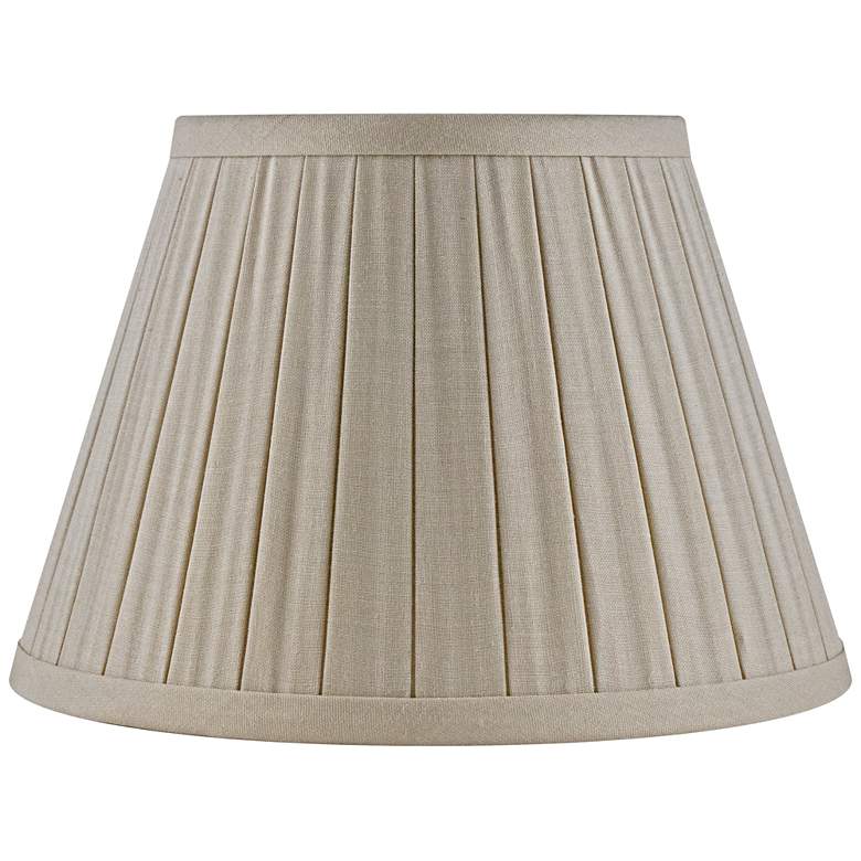 Image 1 Beige Linen Box Pleat Empire Lamp Shade 6x10x7 (Spider)