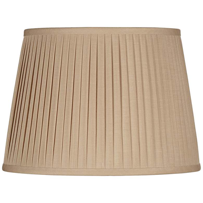 Image 1 Beige Linen Drum Knife Pleat Shade 11x14x10 (Spider)