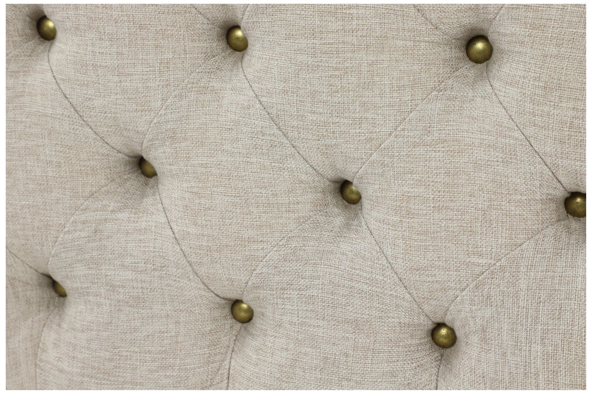 Image 3 Beige Linen Fabric Traditional Ottoman, 28" x 19" x 19" more views