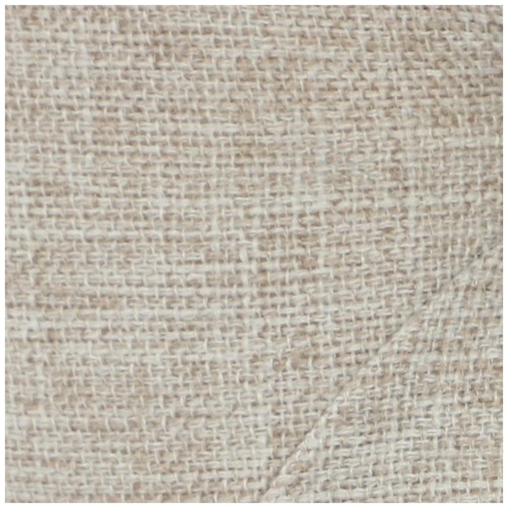 Image 6 Beige Linen Fabric Traditional Ottoman, 28" x 19" x 19" more views