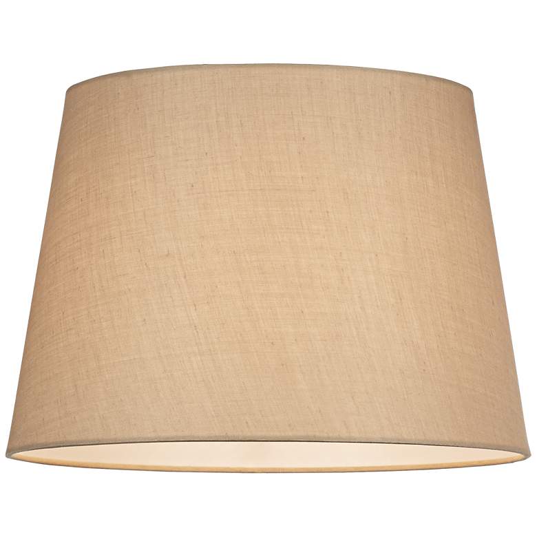 Image 2 Beige Linen Hardback Drum Shade 11x14x10 (Spider) more views