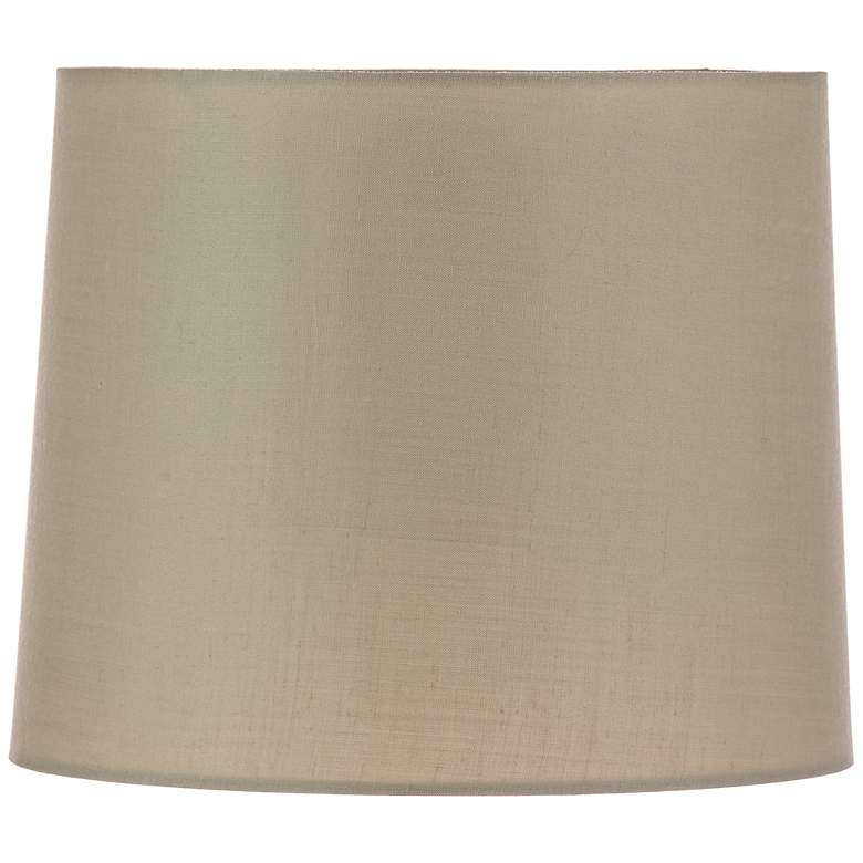 Image 1 Beige Linen Hardback Drum Shade 16x19x12 (Spider)