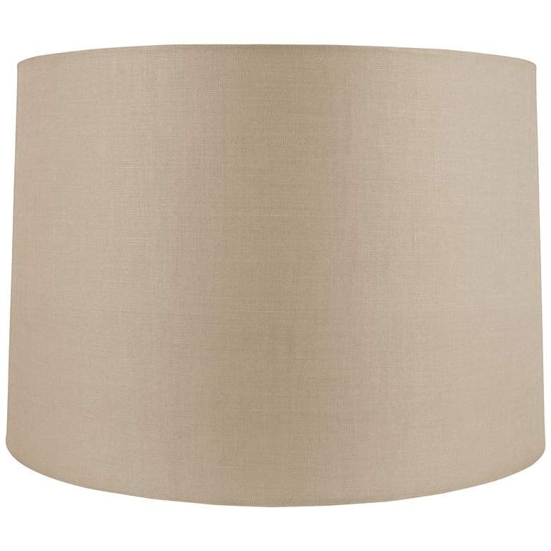 Image 1 Beige Linen Round Drum Shade 17x18x12 (Spider)