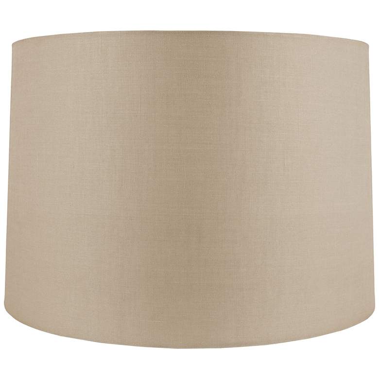 Image 1 Beige Linen Round Drum Shade 18x19x12.5 (Spider)