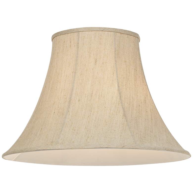 Image 3 Beige Linen Set of 2 Bell Lamp Shades 9x19x12.5 (Spider) more views