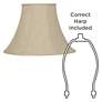 Beige Linen Set of 2 Bell Lamp Shades 9x19x12.5 (Spider)