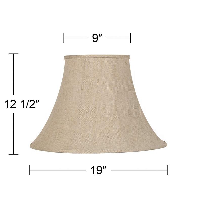 Image 6 Beige Linen Set of 2 Bell Lamp Shades 9x19x12.5 (Spider) more views