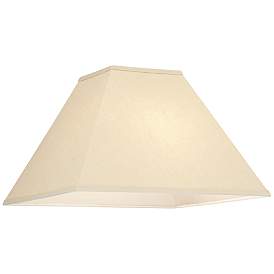 Image3 of Beige Linen Set of 2 Square Lamp Shades 6x16x10 (Spider) more views