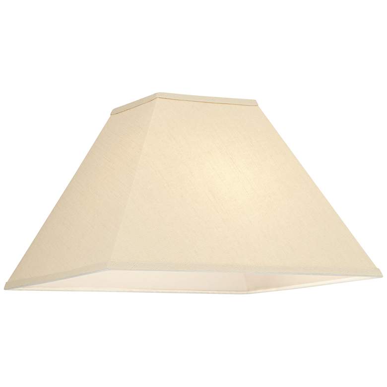 Image 3 Beige Linen Set of 2 Square Lamp Shades 6x16x10 (Spider) more views