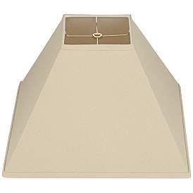 Image5 of Beige Linen Set of 2 Square Lamp Shades 6x16x10 (Spider) more views