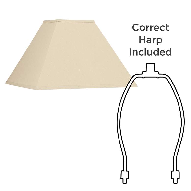 Image 7 Beige Linen Set of 2 Square Lamp Shades 6x16x10 (Spider) more views