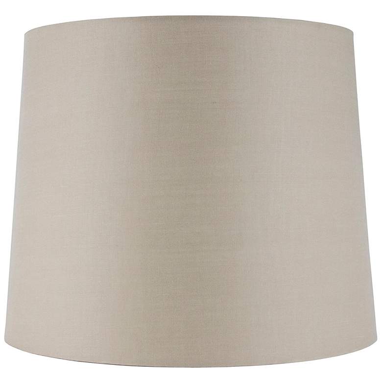 Image 1 Beige Linen Tall Drum Lamp Shade 14x16x13 (Spider)