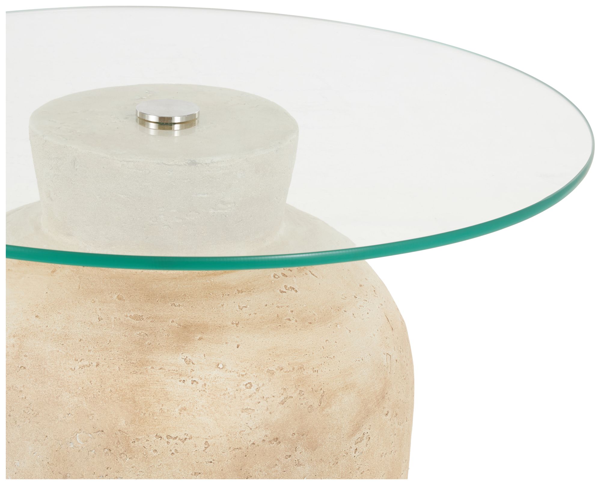 Image 4 Beige Magnesium Oxide Contemporary Accent Table, S/2 20"W, 20"H more views