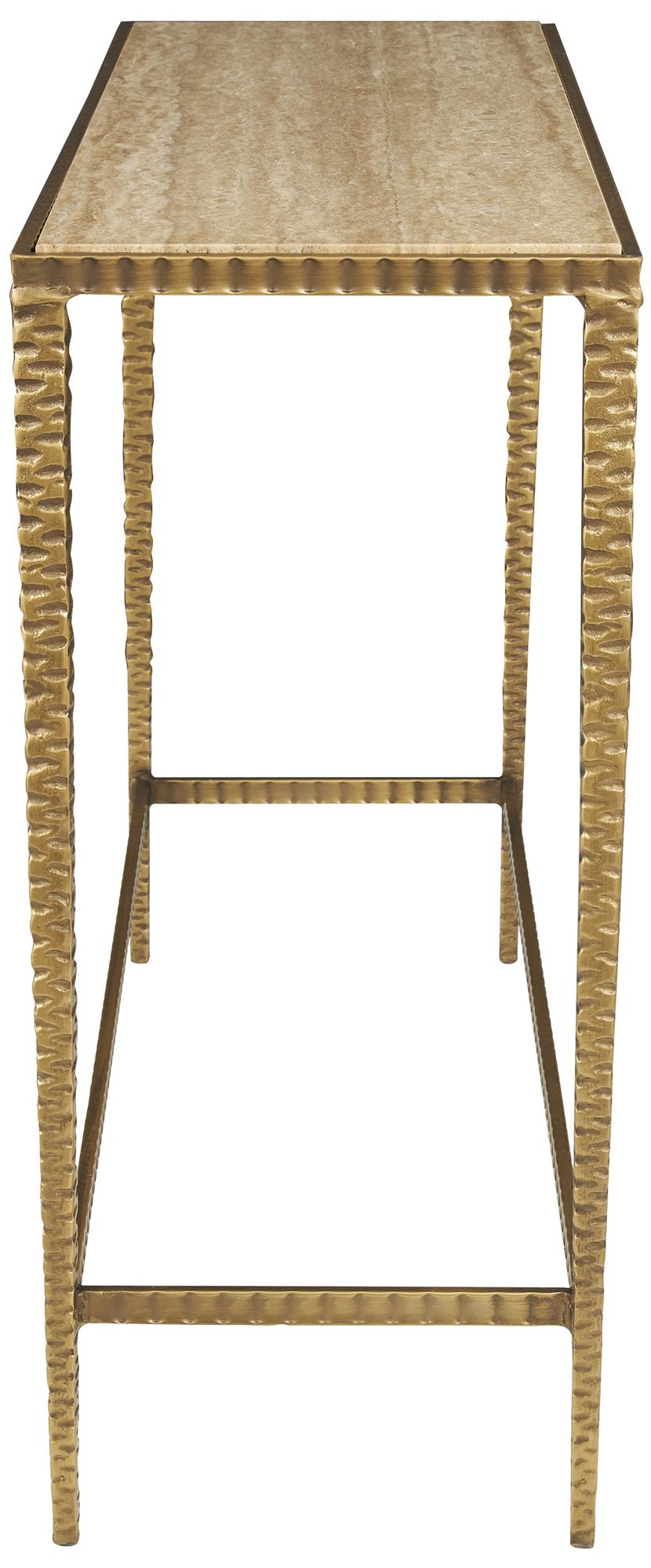 Image 6 Beige Marble Rustic Console Table, 37" x 12" x 28" more views