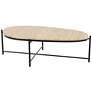 Beige Marble Traditional Coffee Table, 45" x 25" x 13"
