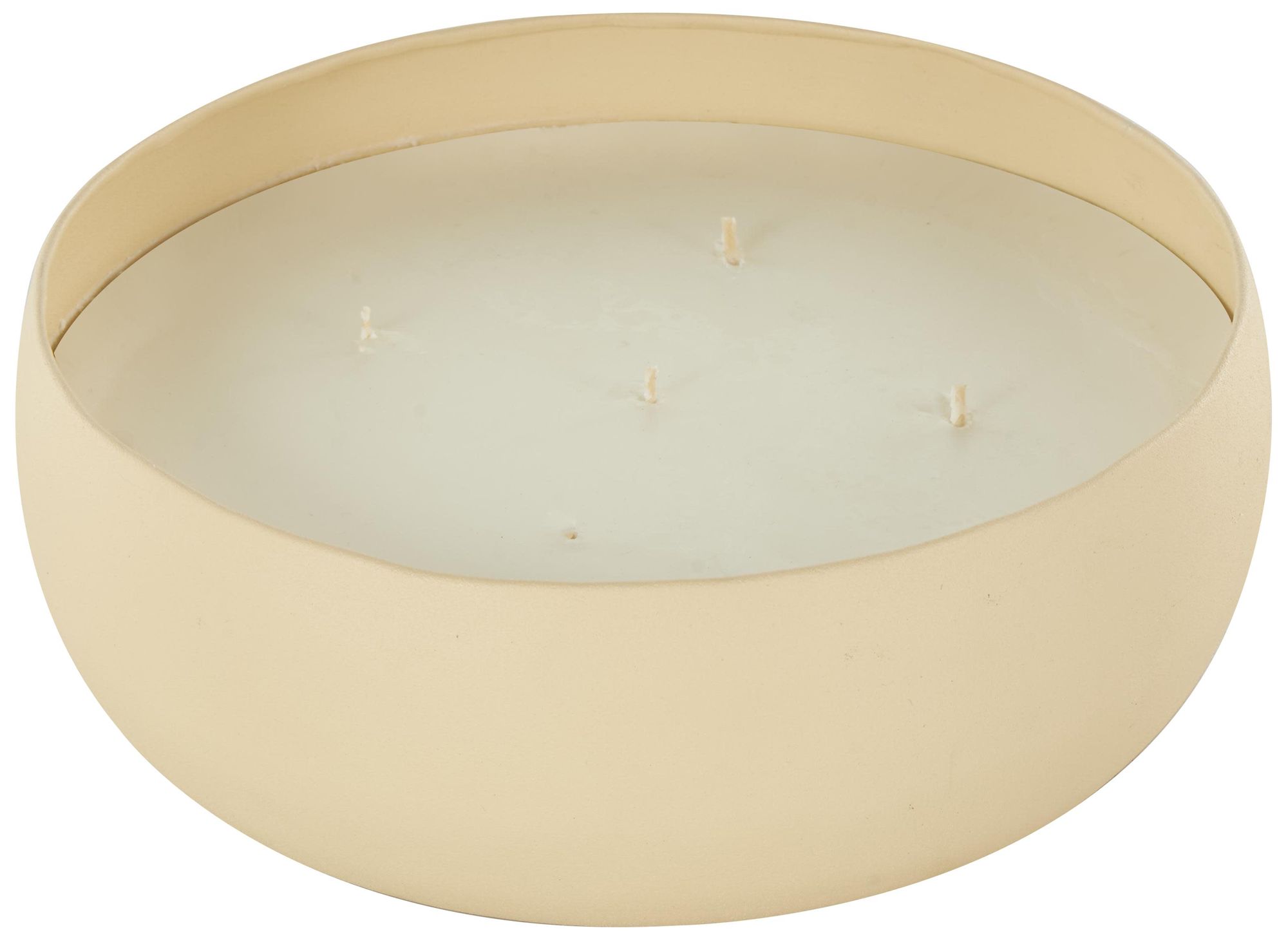 Image 2 Beige Metal Modern Candle, 9" x 9" x 3"